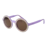 Andy Wolf Rund Sonnenbrille Wonder 46C in Lila – 45° Seitenansicht