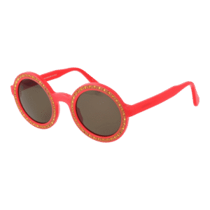 Andy Wolf Rund Sonnenbrille Wonder 46D in Rot – 45° Seitenansicht