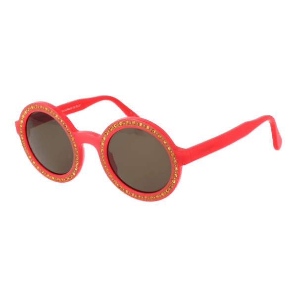 Andy Wolf Rund Sonnenbrille Wonder 46D in Rot – 45° Seitenansicht
