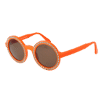 Andy Wolf Rund Sonnenbrille Wonder 46E in Orange – 45° Seitenansicht
