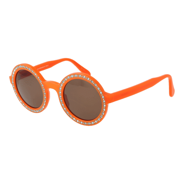 Andy Wolf Rund Sonnenbrille Wonder 46E in Orange – 45° Seitenansicht