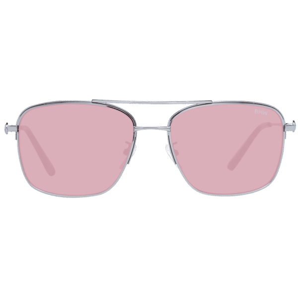 BMW Sonnenbrille BW0029-D 6014S – Frontansicht mit Metall Rahmen und Rosa Gläsern