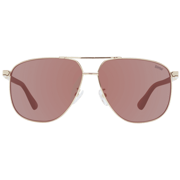 BMW Sonnenbrille BW0030 6133L – Frontansicht mit Metall Rahmen und Rot Gläsern