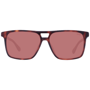 BMW Sonnenbrille BW0038 5753U – Frontansicht mit Azetat Rahmen und Orange Gläsern