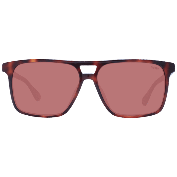 BMW Sonnenbrille BW0038 5753U – Frontansicht mit Azetat Rahmen und Orange Gläsern