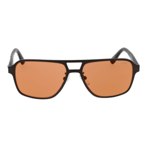 BMW Sonnenbrille BW0043-H 5709U – Frontansicht mit Aluminium Rahmen und Orange Gläsern