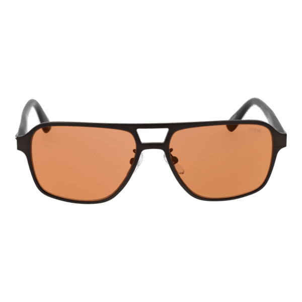 BMW Sonnenbrille BW0043-H 5709U – Frontansicht mit Aluminium Rahmen und Orange Gläsern
