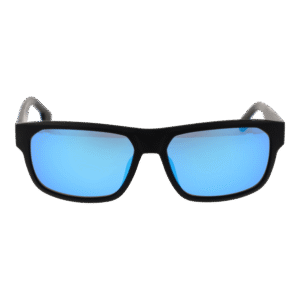 BMW Motorsport Sonnenbrille BS0019 5902X – Frontansicht mit Kunststoff Rahmen und Blau Gläsern