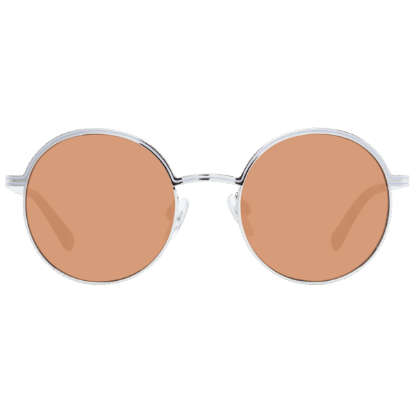 Benetton Sonnenbrille BE7037 49813 – Frontansicht mit Edelstahl Rahmen und Braun Gläsern