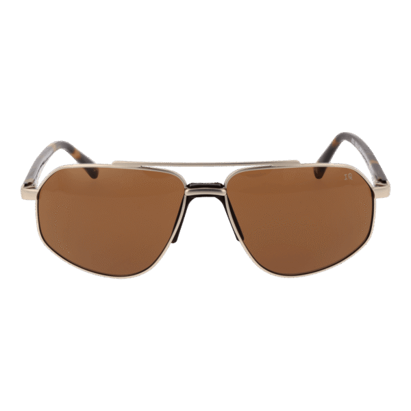 Botaniq Sonnenbrille BIS-7016 59001 – Frontansicht mit Edelstahl Rahmen und Braun Gläsern