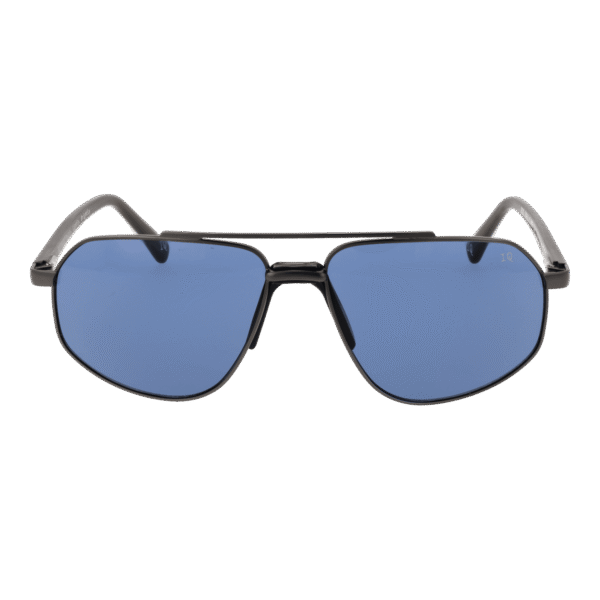 Botaniq Sonnenbrille BIS-7016 59005 – Frontansicht mit Edelstahl Rahmen und Blau Gläsern