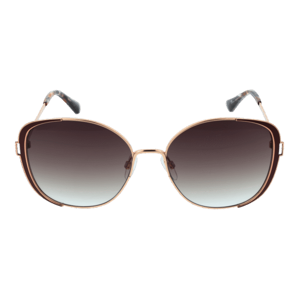 Bulget Sonnenbrille BG3329 5907A – Frontansicht mit Metall Rahmen und Braun Gläsern