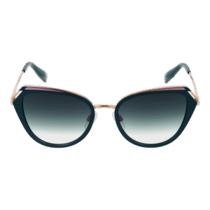 Bulget Sonnenbrille BG3352 54P02 – Frontansicht mit Metall Rahmen und Grün Gläsern