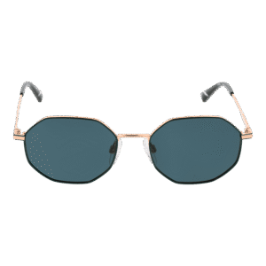 Bulget Sonnenbrille BGY3008 5212AP – Frontansicht mit Metall Rahmen und Türkis Gläsern