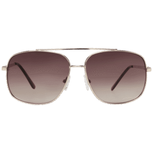 Guess Sonnenbrille GF0207 6032F – Frontansicht mit Metall Rahmen und Braun Gläsern
