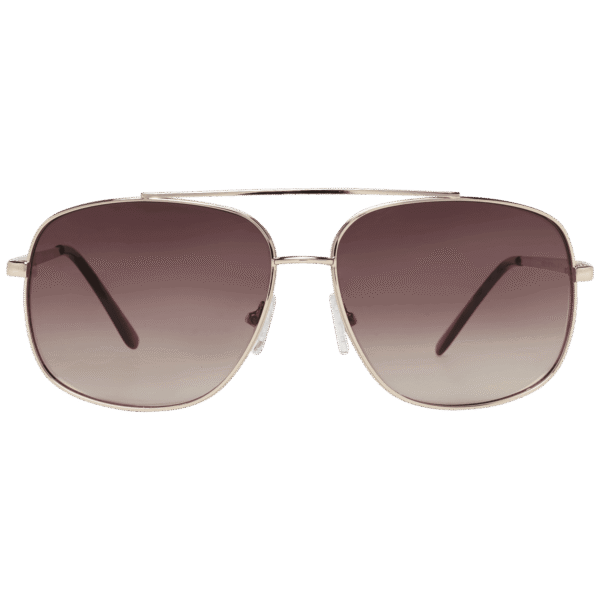 Guess Sonnenbrille GF0207 6032F – Frontansicht mit Metall Rahmen und Braun Gläsern