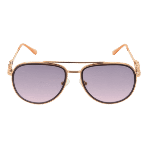 Guess Sonnenbrille GF0344 5628U – Frontansicht mit Metall Rahmen und Lila Gläsern