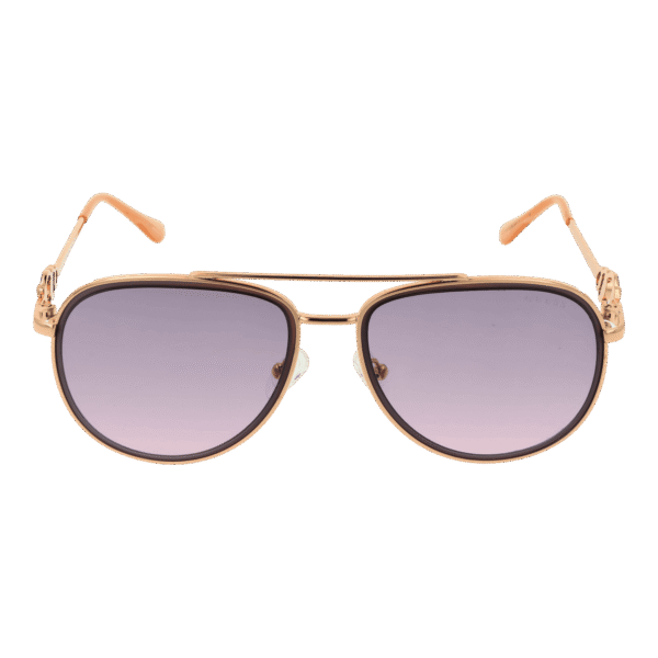 Guess Sonnenbrille GF0344 5628U – Frontansicht mit Metall Rahmen und Lila Gläsern