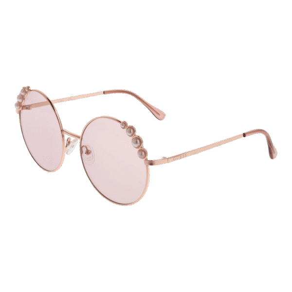Guess Rund Sonnenbrille GF0355 5828T in Rosé Gold – 45° Seitenansicht