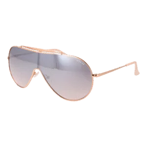 Guess Monoscheibe Sonnenbrille GF0370 13428U in Rosé Gold – 45° Seitenansicht
