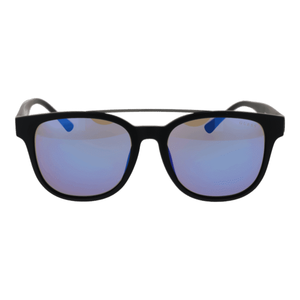 Guess Sonnenbrille GF5075 5602X – Frontansicht mit Kunststoff Rahmen und Blau Gläsern