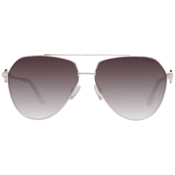 Guess Sonnenbrille GF6140 6232F – Frontansicht mit Metall Rahmen und Braun Gläsern