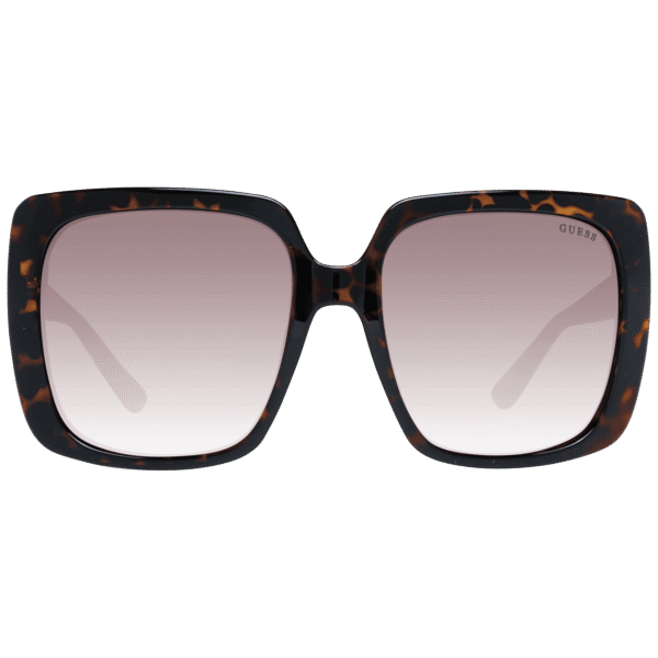 Guess Sonnenbrille GF6142 5752F – Frontansicht mit Kunststoff Rahmen und Braun Gläsern