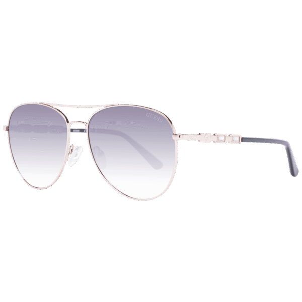 Guess Sonnenbrille GF6143 5928B – 45° Seitenansicht Guess Pilotenbrille Sonnenbrille GF6143 5928B in Rosé Gold – 45° Seitenansicht