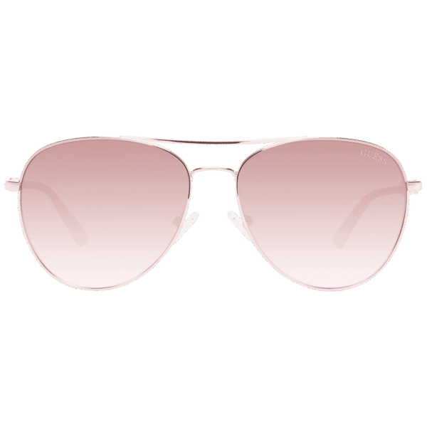Guess Sonnenbrille GF6143 5928F – Frontansicht mit Metall Rahmen und Braun Gläsern