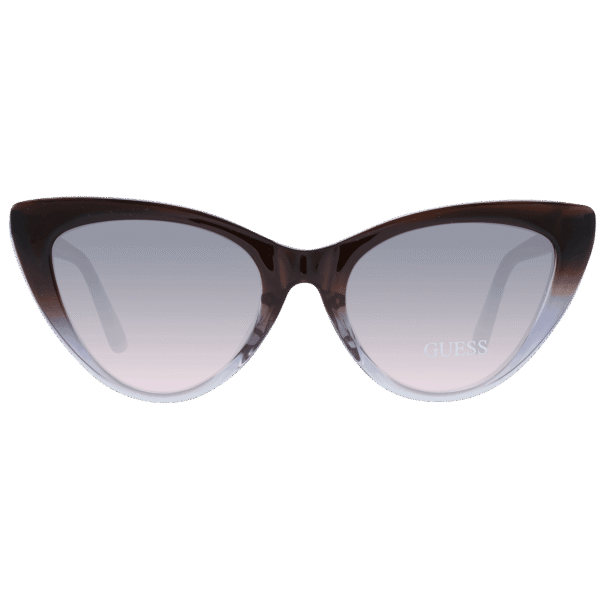 Guess Sonnenbrille GF6147 5292B – Frontansicht mit Kunststoff Rahmen und Lila Gläsern
