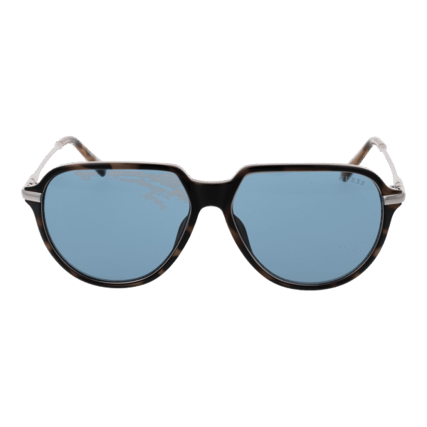 Guess Sonnenbrille GU00067 5653V – Frontansicht mit Kunststoff Rahmen und Blau Gläsern