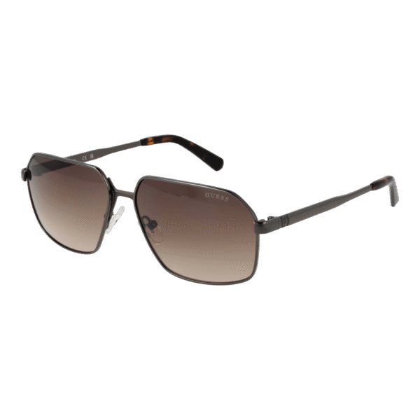 Guess Rechteck Sonnenbrille GU00071 5808F in Gunmetal – 45° Seitenansicht