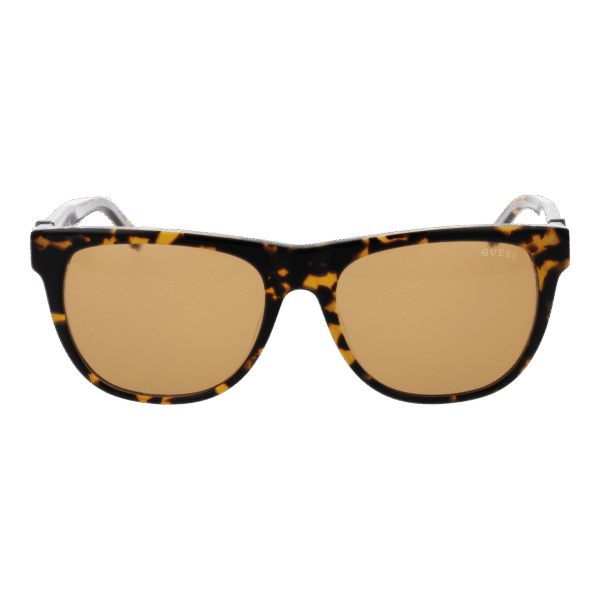 Guess Sonnenbrille GU00075 5453E – Frontansicht mit Azetat Rahmen und Braun Gläsern