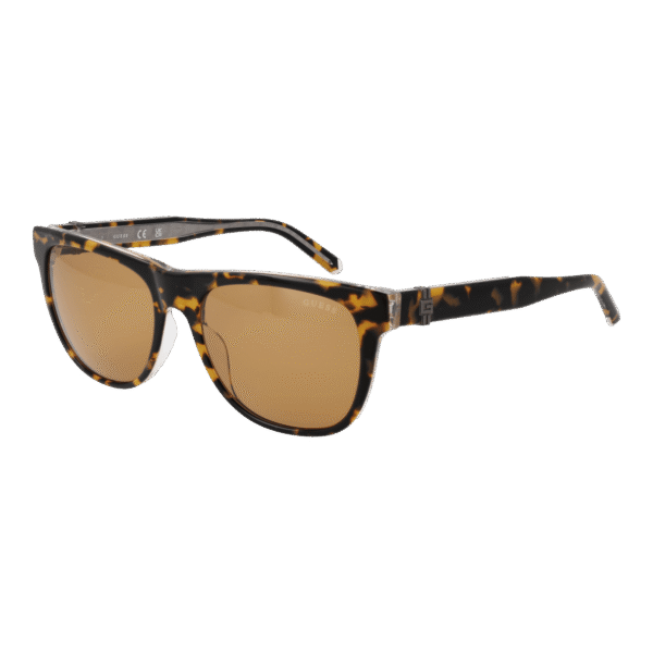 Guess Sonnenbrille GU00075 5453E – 45° Seitenansicht Guess Quadrat Sonnenbrille GU00075 5453E in Braun – 45° Seitenansicht