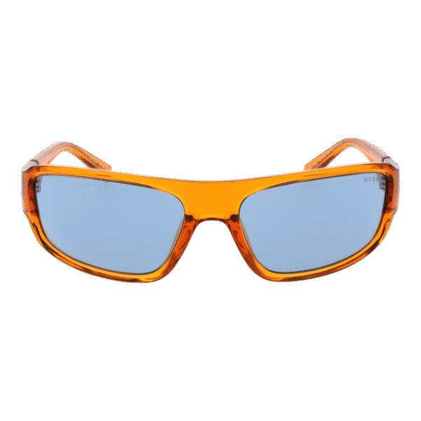 Guess Sonnenbrille GU00080 6244V – Frontansicht mit Kunststoff Rahmen und Blau Gläsern