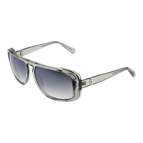 Guess Rechteck Sonnenbrille GU00082 6220C in Grau – 45° Seitenansicht