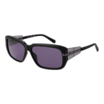 Guess Rechteck Sonnenbrille GU00090 6002Y in Schwarz – 45° Seitenansicht