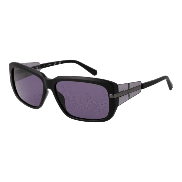 Guess Rechteck Sonnenbrille GU00090 6002Y in Schwarz – 45° Seitenansicht