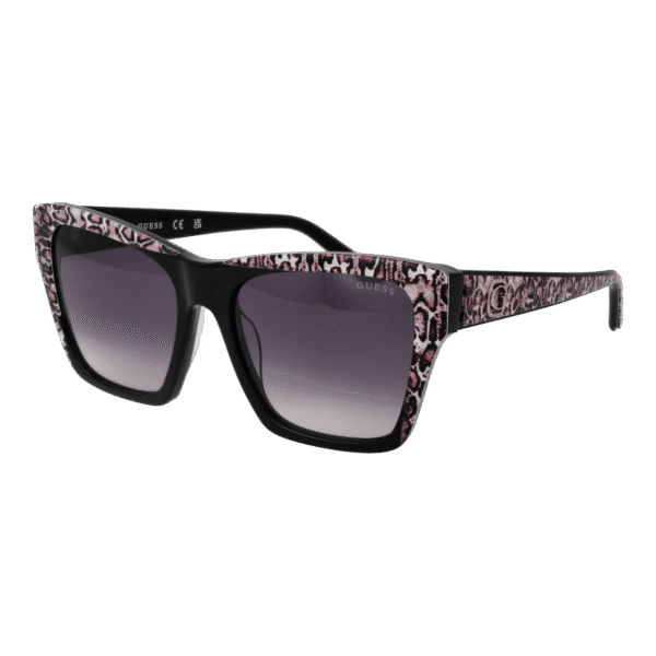 Guess Quadrat Sonnenbrille GU00113 5505B in Schwarz – 45° Seitenansicht