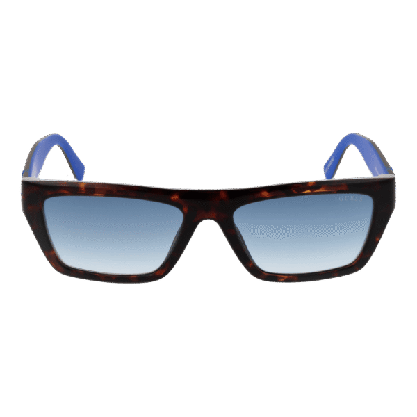 Guess Sonnenbrille GU00120 5552W – Frontansicht mit Kunststoff Rahmen und Blau Gläsern