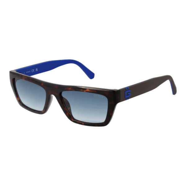 Guess Sonnenbrille GU00120 5552W – 45° Seitenansicht Guess Rechteck Sonnenbrille GU00120 5552W in Braun – 45° Seitenansicht
