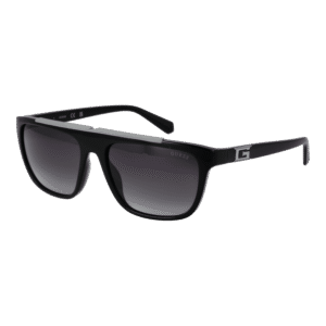 Guess Rechteck Sonnenbrille GU00122 5701B in Schwarz – 45° Seitenansicht