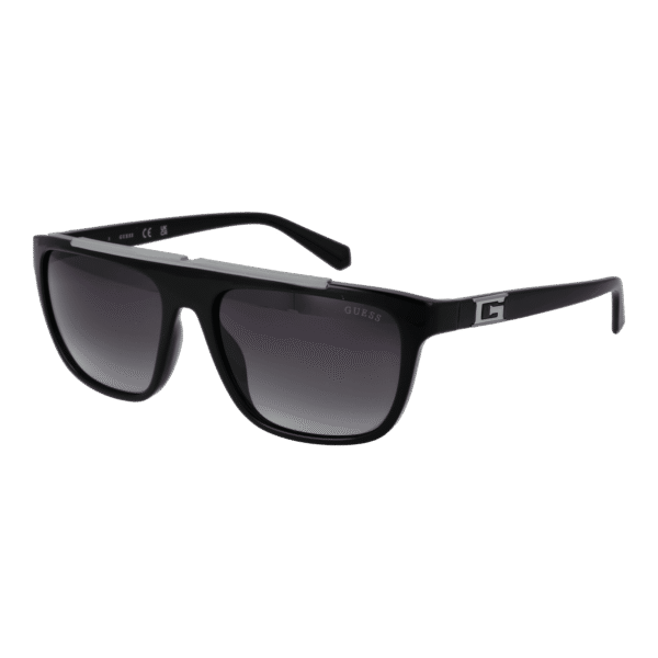 Guess Rechteck Sonnenbrille GU00122 5701B in Schwarz – 45° Seitenansicht
