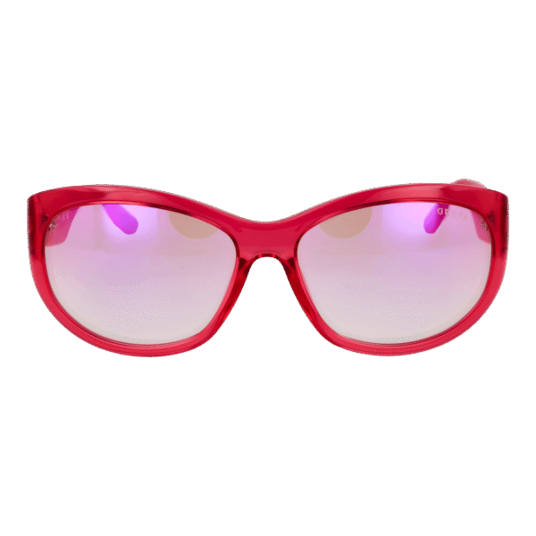 Guess Sonnenbrille GU00131 6072U – Frontansicht mit Edelstahl Rahmen und Rosa Gläsern