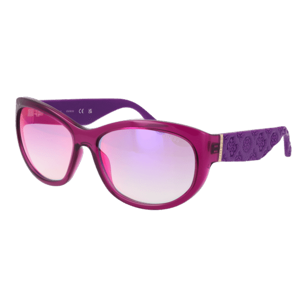 Guess Oval Sonnenbrille GU00131 6081Z in Lila – 45° Seitenansicht