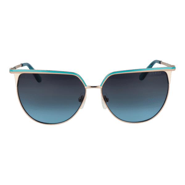 Guess Sonnenbrille GU00132 5892W – Frontansicht mit Metall Rahmen und Blau Gläsern
