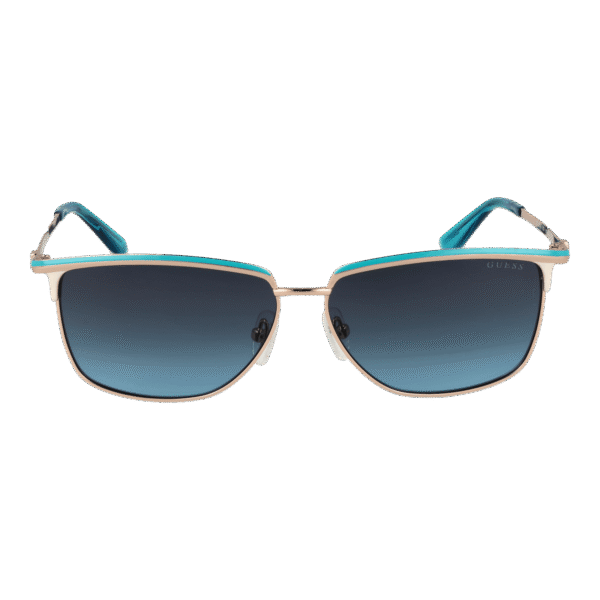 Guess Sonnenbrille GU00133 5692W – Frontansicht mit Metall Rahmen und Blau Gläsern