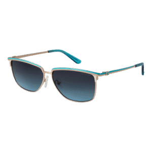 Guess Rechteck Sonnenbrille GU00133 5692W in Gold – 45° Seitenansicht
