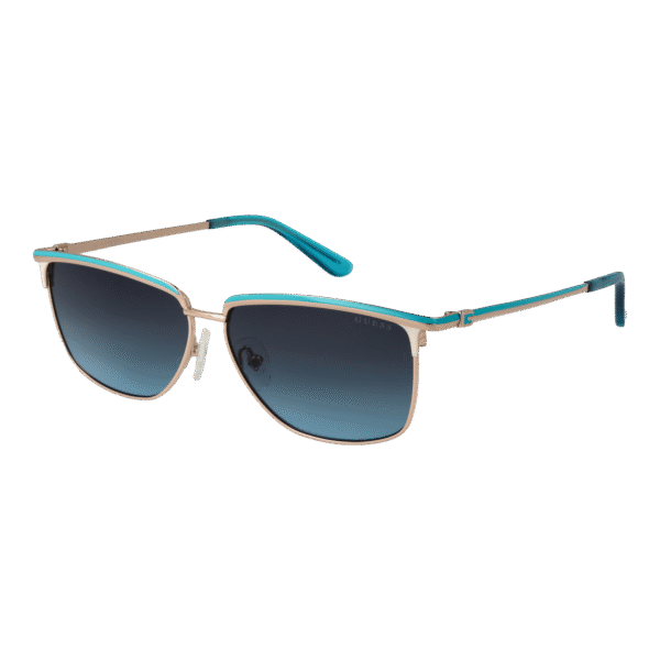Guess Rechteck Sonnenbrille GU00133 5692W in Gold – 45° Seitenansicht