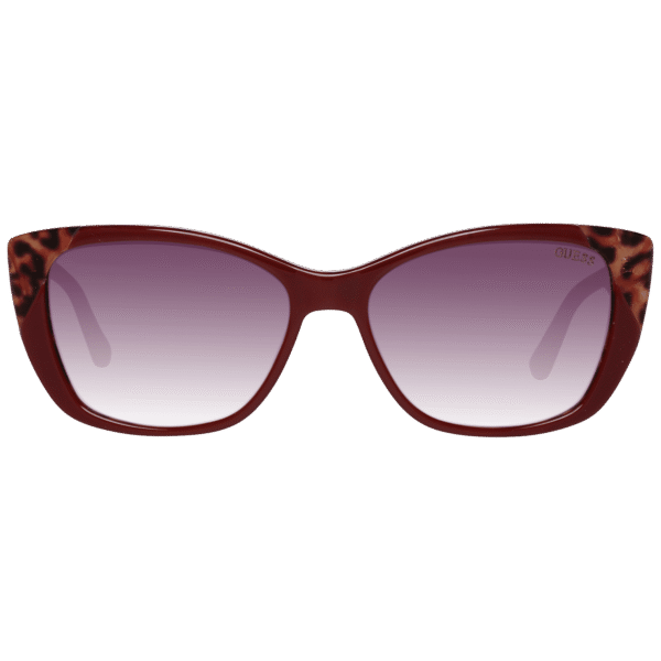 Guess Sonnenbrille GU7511 5566F – Frontansicht mit Kunststoff Rahmen und Lila Gläsern